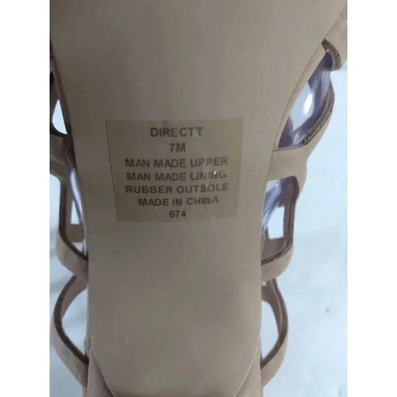 Madden Girl Heels Tan Strapy Sz 7 Heels 4" Fairy Disco Date night sexy - Picture 10 of 12